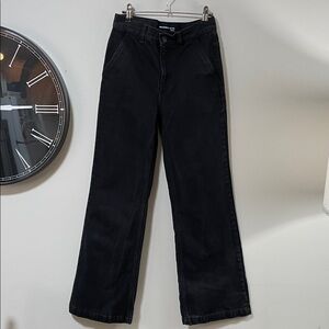 The Kooples Paris Kristy Wide leg cotton Black Denim Jeans made in Turkey As is